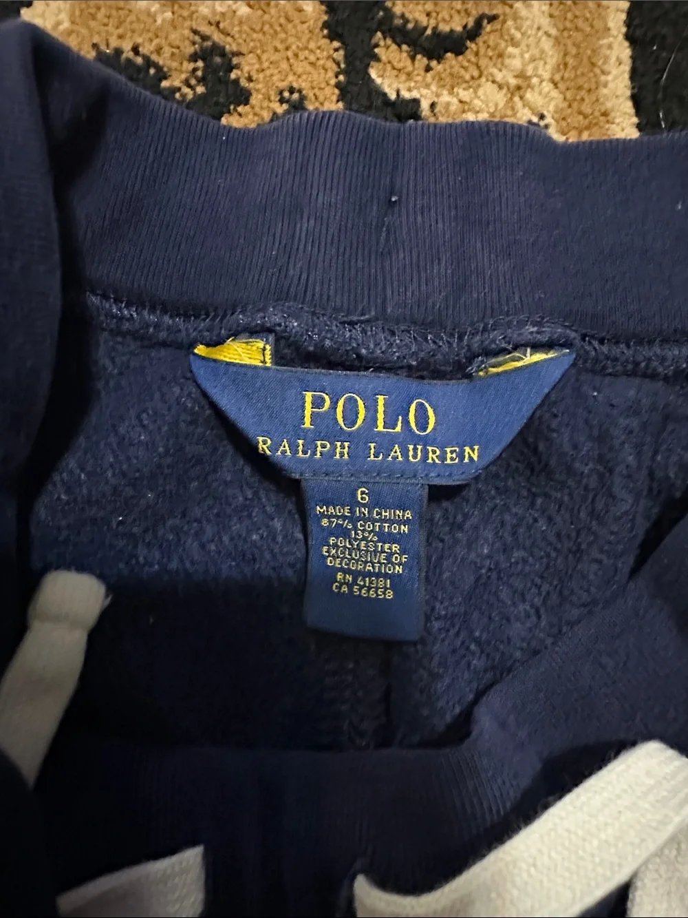 Size 6 Ralph Lauren Navy Jogger Sweatpants with Red Pony Logo